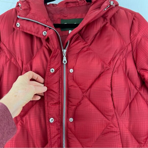 Eddie Bauer 650 Down Parka Sz L Red Long Puffer Jacket Hooded - Picture 9 of 16